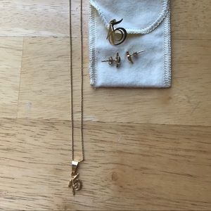 15 numerical necklace, pendant and earrings